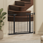 29.5-45.3' Wide Baby Gate with wall protector for Stairs, Dog Gate Indoor for Doorways, No Drilling Pressure Mounted Pet Gate