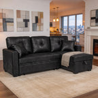 Sleeper Sofa, Sectional with Pull-Out Bed, Reversible Chaise, Storage Sectional, Foil Fabric, Small Space Solution, Convertible Sofa Bed - Grand Goldman Shop