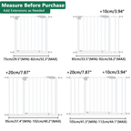 White Pressure-Mounted Baby Gate for Stairs, 29.5-44.1' Wide, Steel and ABS Construction, Easy Walk-Through Design for Kids a