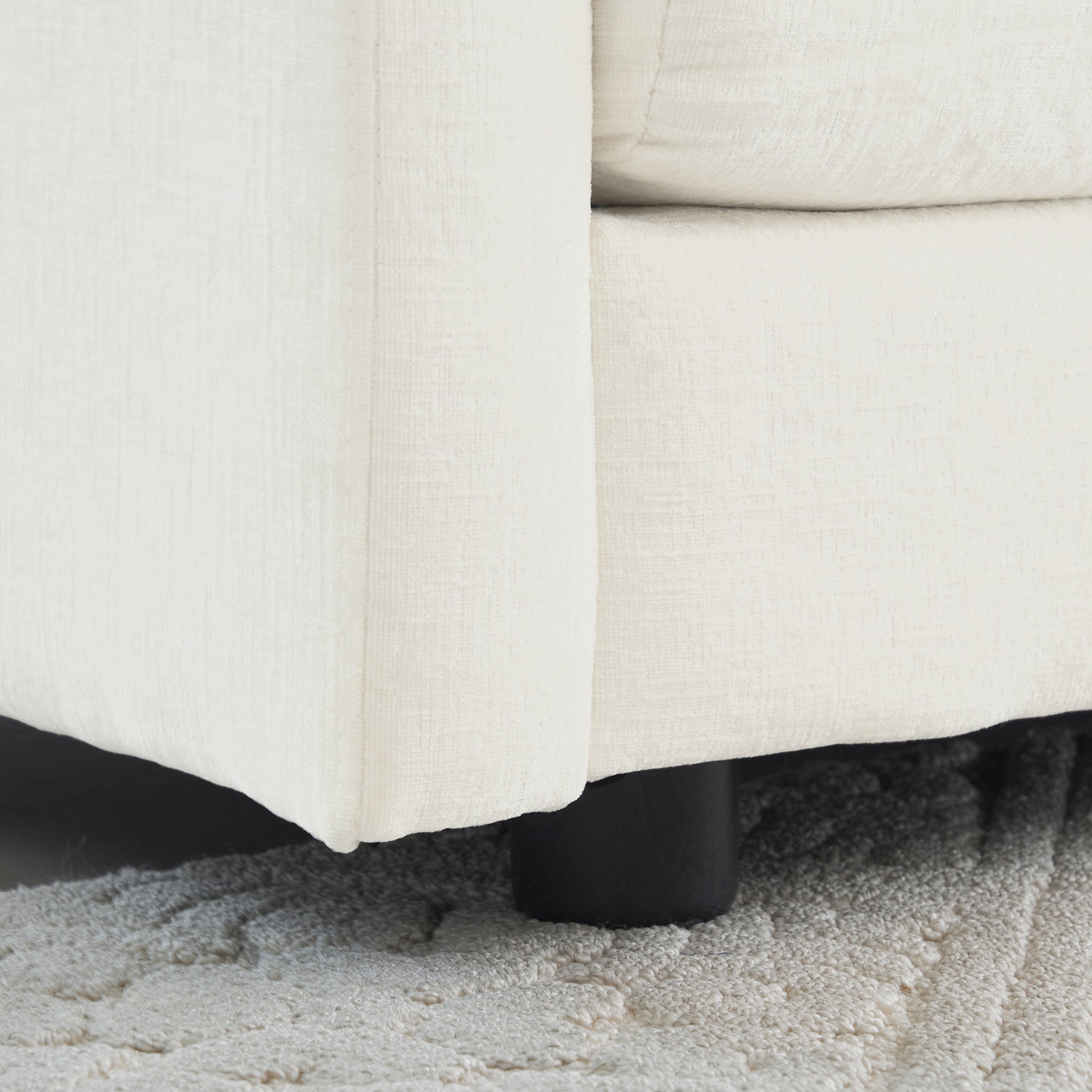 Comfy Deep Single Seat Sofa Upholstered Reading Armchair Living Room Chair White Chenille Fabric , 1 Toss Pillow - Grand Goldman Shop
