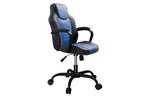 Office Chair Adjustable Height Office Chair Blue and Black Faux Leather - Grand Goldman