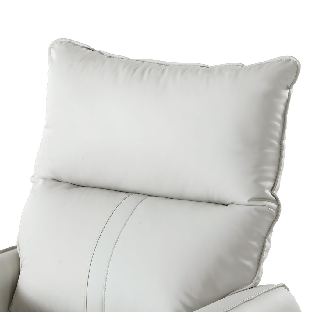270° Power Swivel Rocker Recliner Chair, PU Leather Electric Glider Reclining Sofa with USB Ports, Power Swivel Glider, Rocking Chair,Nursery Recliners for Living Room Bedroom(Light Gray+270°Swivel) - Grand Goldman Shop
