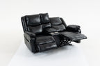 Artificial leather electric sofa bed, 2 lounge chairs, comfortable armrests and backrest lounge chairs, living room sofa set, with coffee table - Grand Goldman Shop
