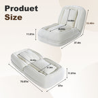 Upholstered Foldable Lazy Sofa Bed for Adults and Pets, Adjustable Recliner with 5 Positions, Off White Corduroy, 70.87 x 37.40 x 11.02 inches - Grand Goldman Shop