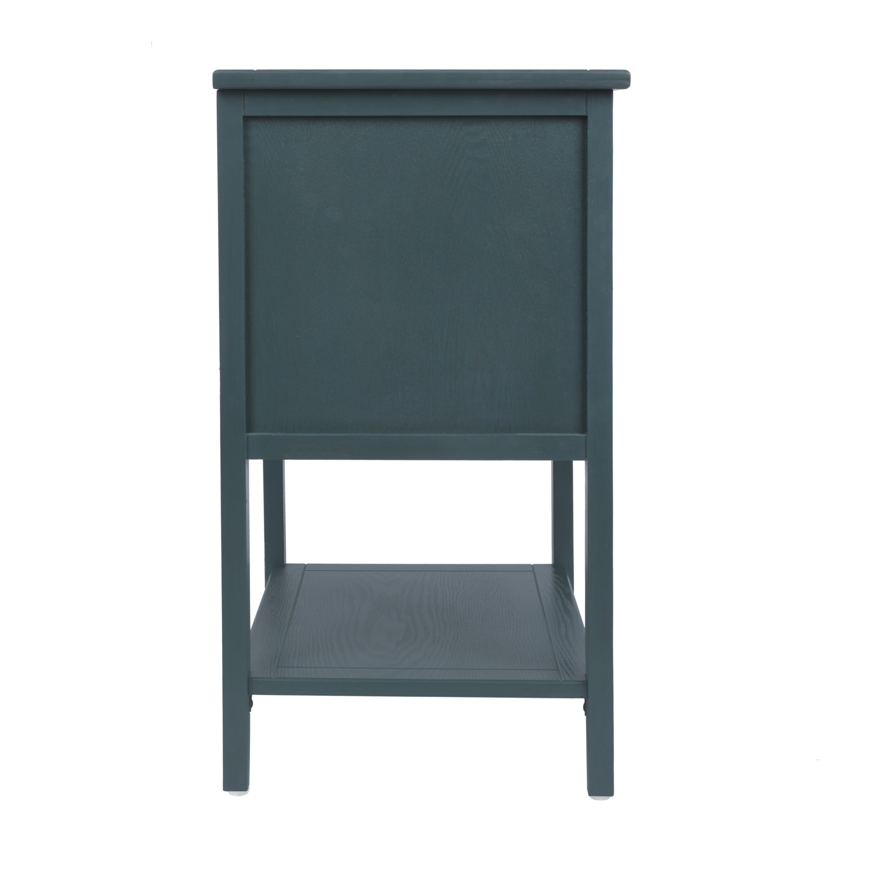 2-Drawer Side Table - Natural Rattan - End Table - Suitable for Bedroom, Living Room, or Study - Green MDF - Grand Goldman Shop
