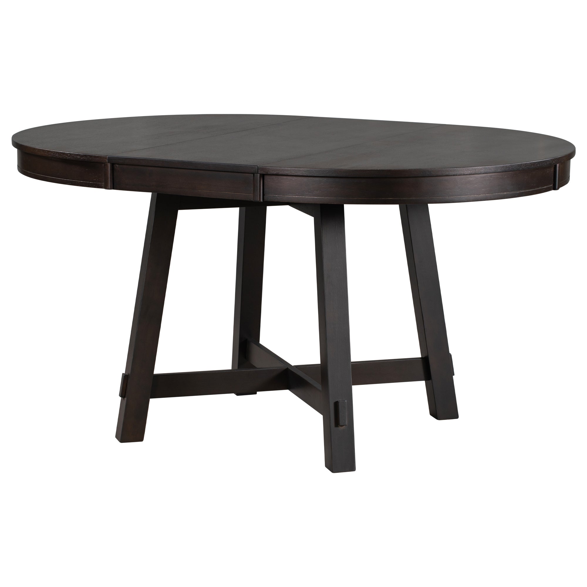 Gia Round Extendable Dining Table with 16' Leaf Wood, Espresso - Grand Goldman Shop