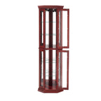 Corner Curio Cabinet Lighted Corner Display, Glass Display Shelf Shelving Bar cabinet with Tempered Glass Door, Bar Cabinet,Cabinet with Adjustable Shelf Glass Cabinet Shelves Bead Bulb Included - Grand Goldman Shop