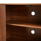 Sideboard Storage Cabinet TV Stand with wave pattern Buffet Cabinet Wooden Vertical Striped Cabinet for Kitchen/Bedroom/Entryway. Walnut, 64''W x 15''D x 24''H. - Grand Goldman Shop