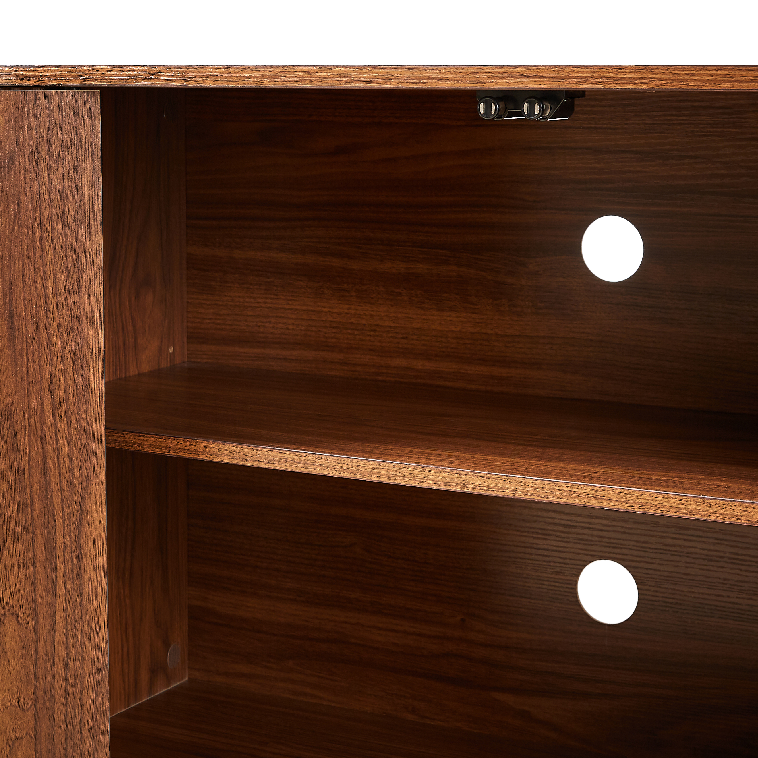 Sideboard Storage Cabinet TV Stand with wave pattern Buffet Cabinet Wooden Vertical Striped Cabinet for Kitchen/Bedroom/Entryway. Walnut, 64''W x 15''D x 24''H. - Grand Goldman Shop