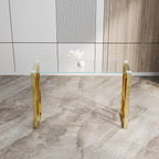 Console Table Stainless Steel Glass,Meal side table Golden Clear  bs-02 - Grand Goldman Shop