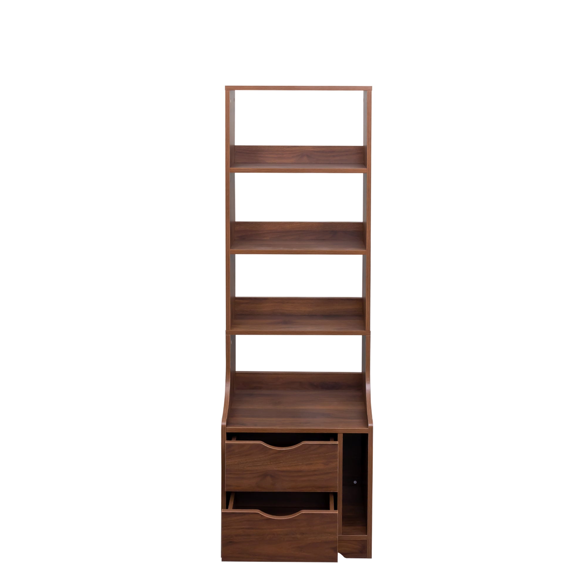 Night Stand with Bookshelf, Night Stand with 2 Storage Drawers for Bedroom - Grand Goldman Shop