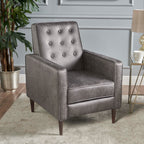 Macedonia Mid-Century Modern Button Tufted Fabric Recliner - Grand Goldman Shop