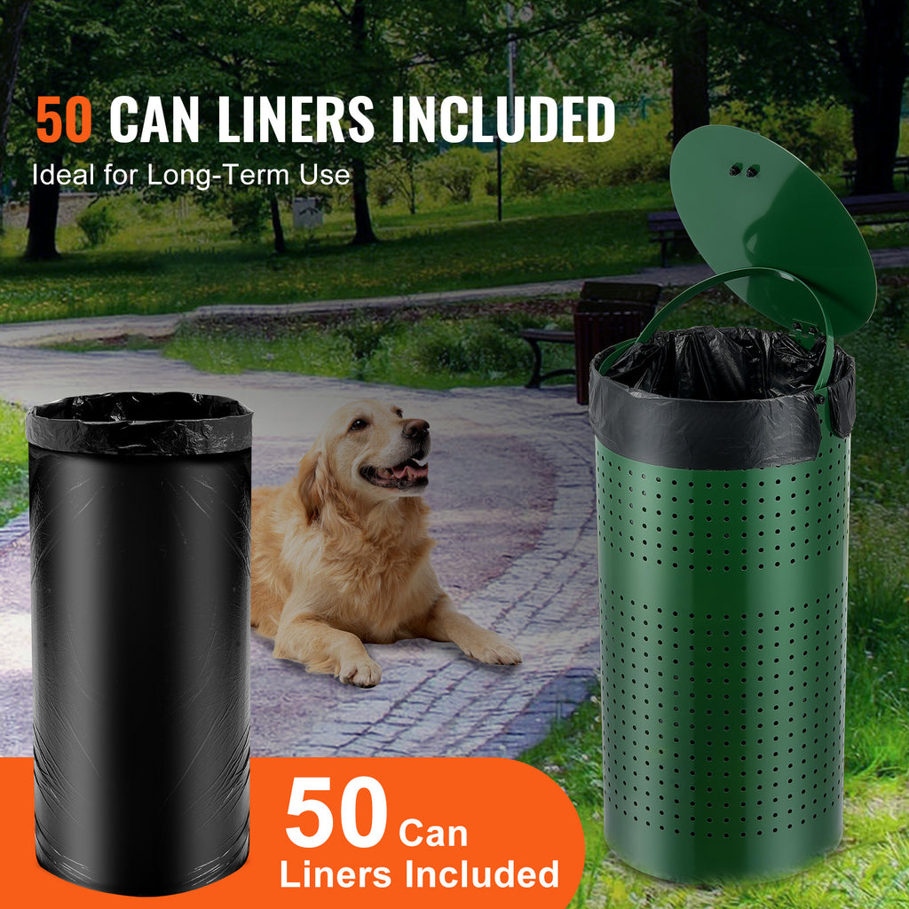 Dog Poop Trash Can 11.5 Gallons Weather-Resistant Dog Waste Bin with Lid - Grand Goldman Shop