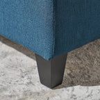 Upholstered Storage Ottoman Bench, Entryway Bench, End of Bed Bench, Ottoman Foot Rest for Bedroom, Navy Blue, 300lbs - Grand Goldman Shop