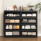 8 Drawers Dresser for Bedroom, Wood Bedroom Dresser Modern Drawer Chest, 8 Chest of Drawer, Tall Dresser for Closet, Dressers Organizer for Living Room, Closet,Black - Grand Goldman Shop