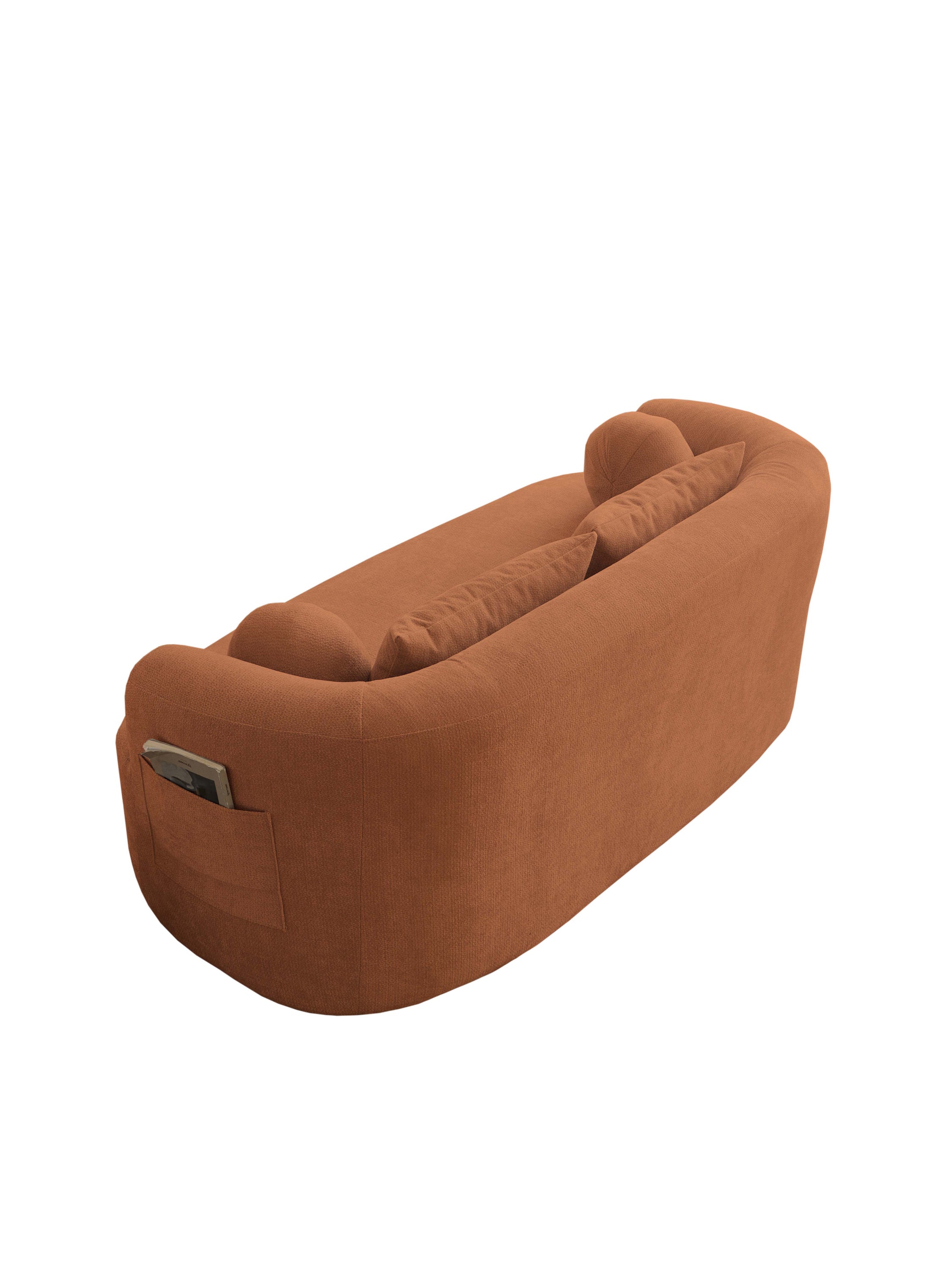 Sofa-in-a-Box, Memory Foam 2-Seater Couch, No Installation & Easy to Transport, Deep Seat Modern Sofa with chenille Fabric, Couch for Living Room, Bedroom, Apartment, Home Office,Orange - Grand Goldman Shop