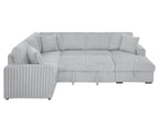 122 Inch Pull Out Couch, Rabbit plush Fabric Sofa Bed with USB Ports & Comfy Upholstered, Oversized U Shape Sectional Sleeper Sofa Bed with Storage Chaise, Grey - Grand Goldman Shop