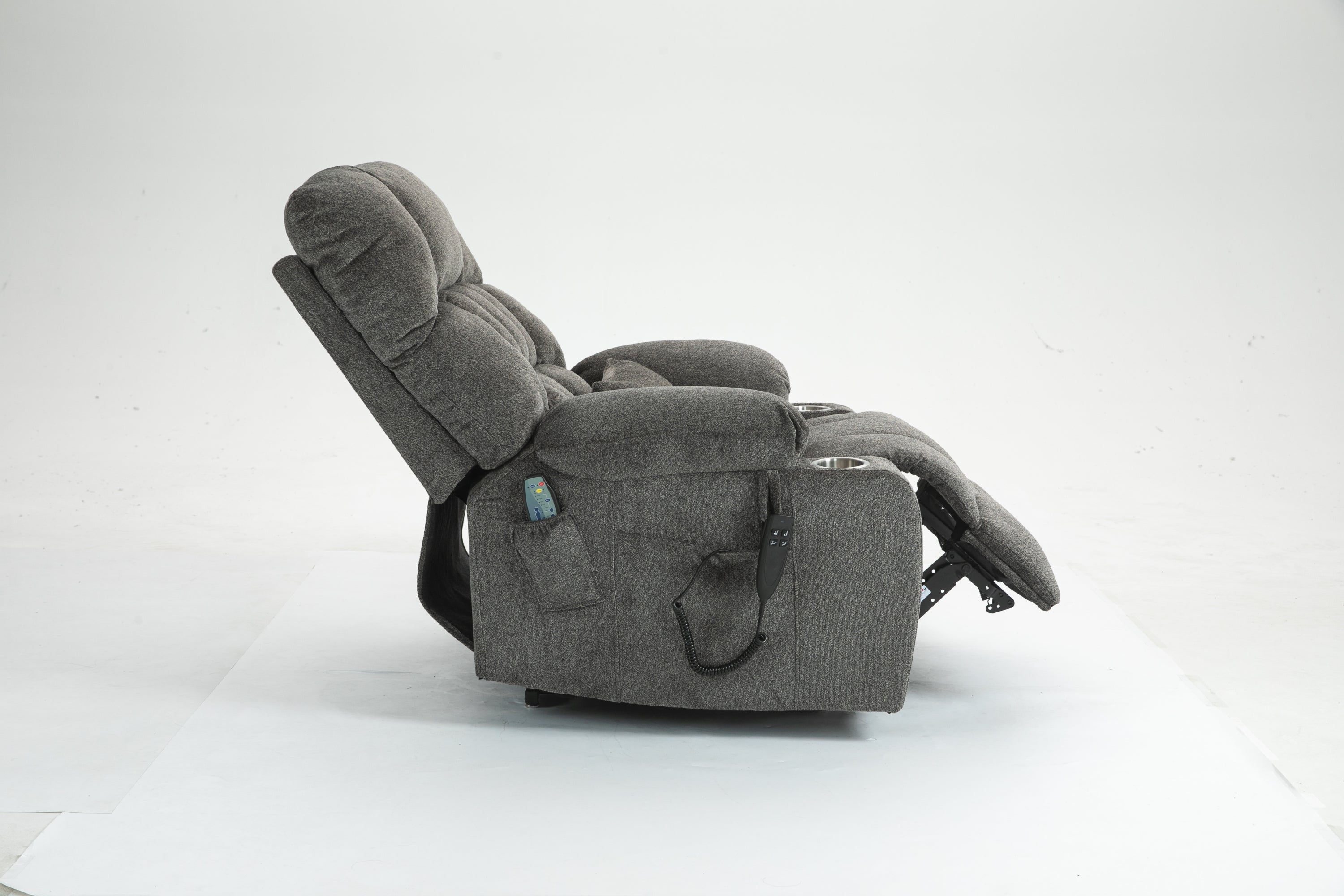 Lift Chair for Big and Tall Person with Inconvenient Legs: High Density Foam Lift Sofa with Heat and Massage, 2 Pockets, 2 Cup Holder, 2 Remote, OKIN Motor - Grand Goldman Shop