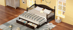 Wooden Twin Size Daybed with Twin Size Trundle, Extendable Daybed with Two Storage Drawers, Espresso(Expected Arrival Time:9.12) - Grand Goldman Shop