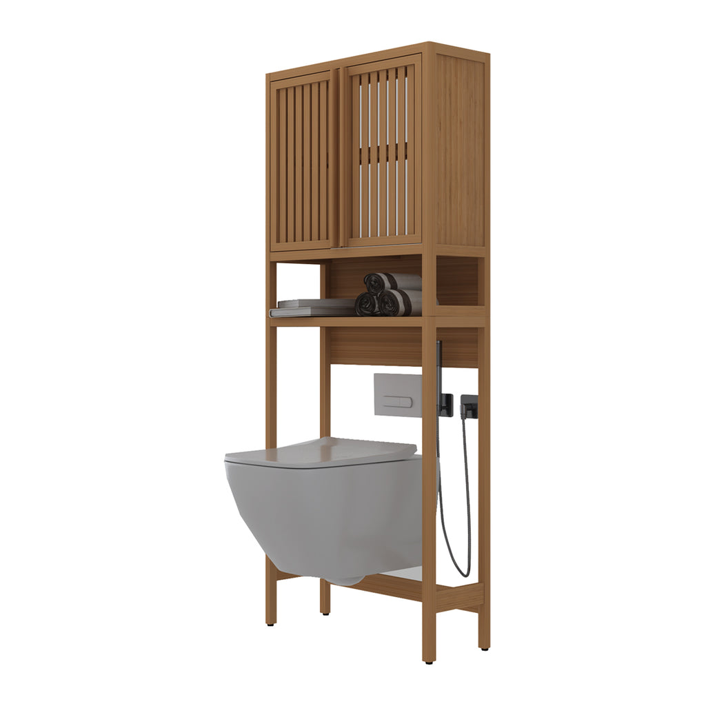Toilet storage rack, independent bathroom, laundry room, space saving, natural color - Grand Goldman Shop