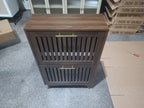Medieval Modern Walnut Shoe Cabinet With 2 Flip Drawers And Fence Design, 23.6-Inch,MDF - Grand Goldman Shop