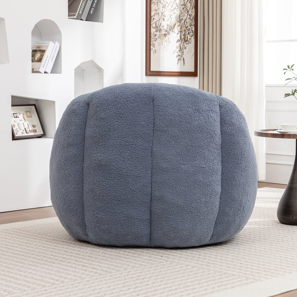 Comfy Bean Bag Chair with Memory Foam Filler – Tufted Soft Stuffed Bean Bag Sofa for Dorm, Apartment, or Living Room – Light Blue - Grand Goldman Shop