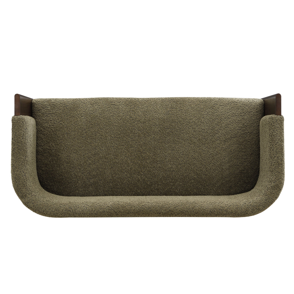 48.5' Upholstered Solid Loveseat (Walnut+Green) - Grand Goldman Shop