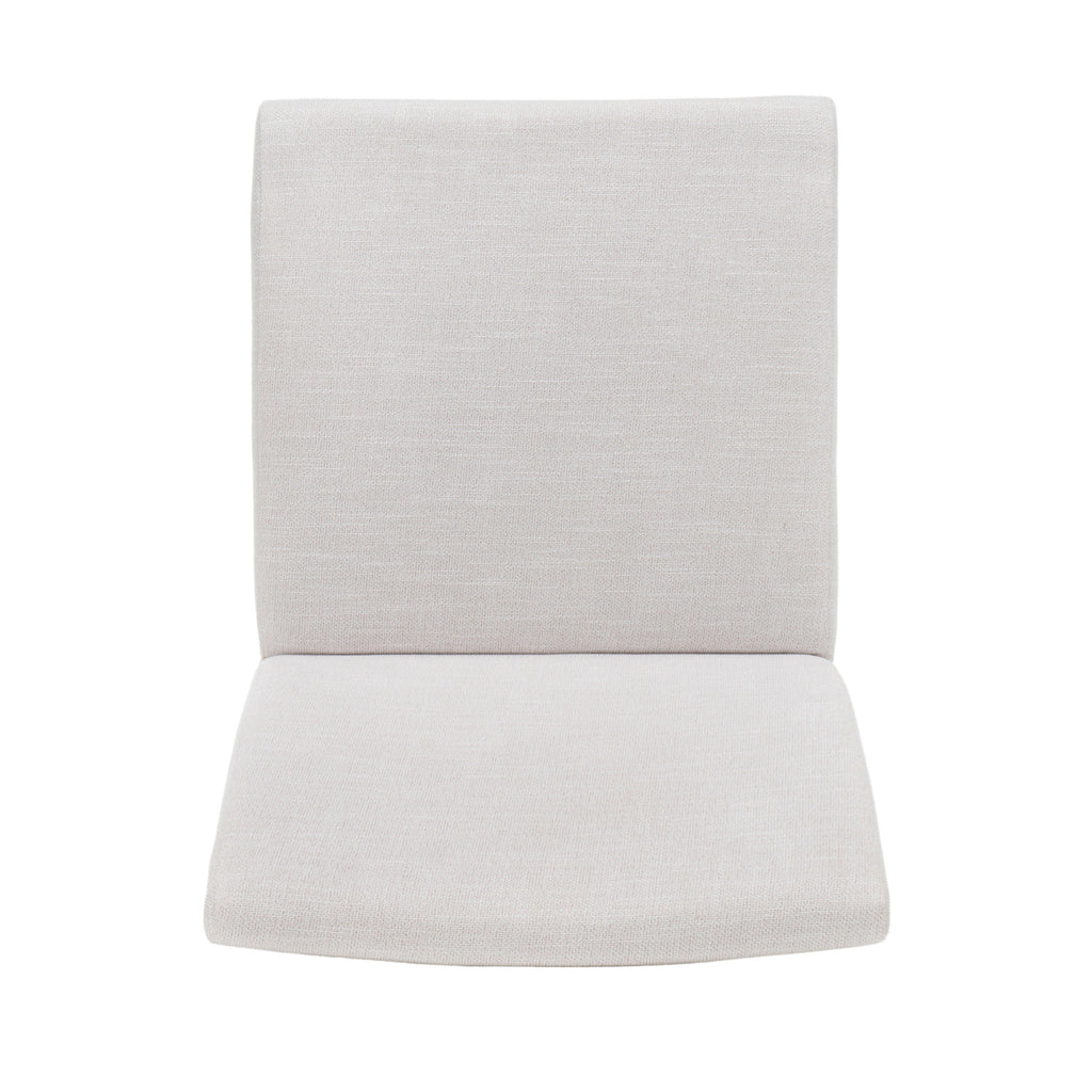 Contemporary Dining Chair Set of 2 with Upholstered Fabric and Rubberwood Legs in Light Beige - Grand Goldman Shop