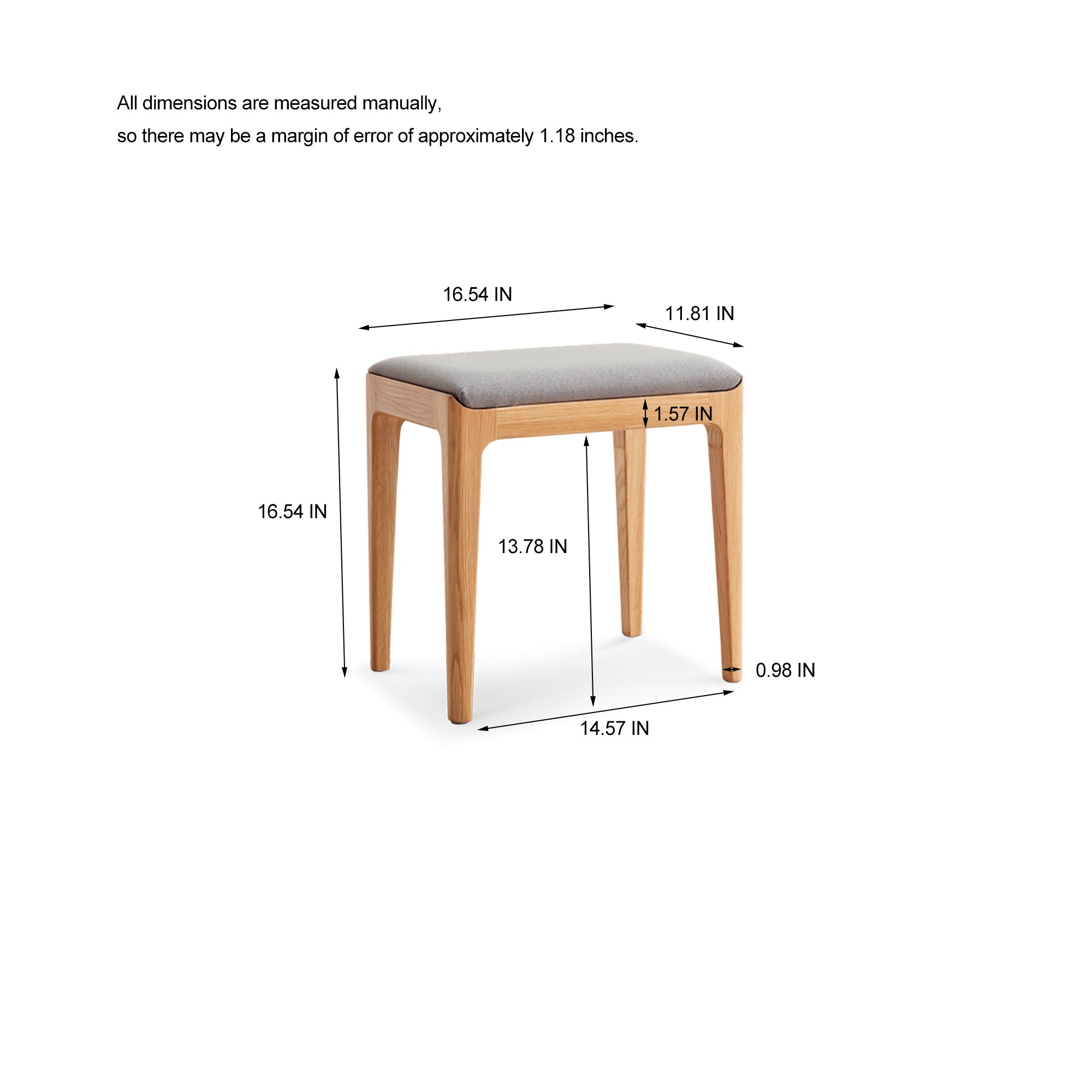 (Linen Gray Makeup Stool with Cushion) Dresser Table dresser 100% solid oak table table desk top table dresser compact dresser accessories storage width 90cm storage drawer natural wood natural - Grand Goldman Shop