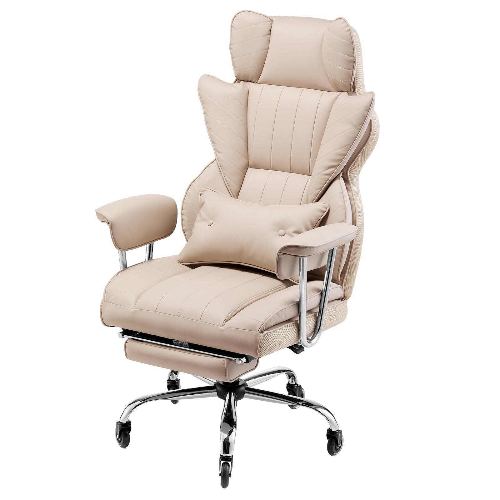 Executive Office Chair with Footrest, 400 lbs Capacity With Heavy Duty PU Leather Wide Office Chair, Big and Tall Reclining O