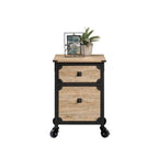 File Pedestal with Smooth-Glide Drawer, Beige and Natural finish | Premium Home Decor - Grand Goldman