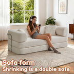 Floor Couch,Compressed Sofa,Convertible Floor Sofa Bed with Convertible Blanket Pillow,Enhanced frame stability,Comfy Couch Lounge Sleeper Bed,for Living Room Bedroom - Grand Goldman Shop