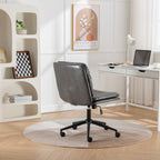 Bizerte Adjustable Swivel Criss-Cross Chair, Wide Seat/ Office Chair /Vanity Chair, Gray | Premium Home Decor - Grand Goldman