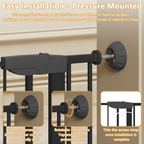 29.5-45.3' Wide Baby Gate with wall protector for Stairs, Dog Gate Indoor for Doorways, No Drilling Pressure Mounted Pet Gate