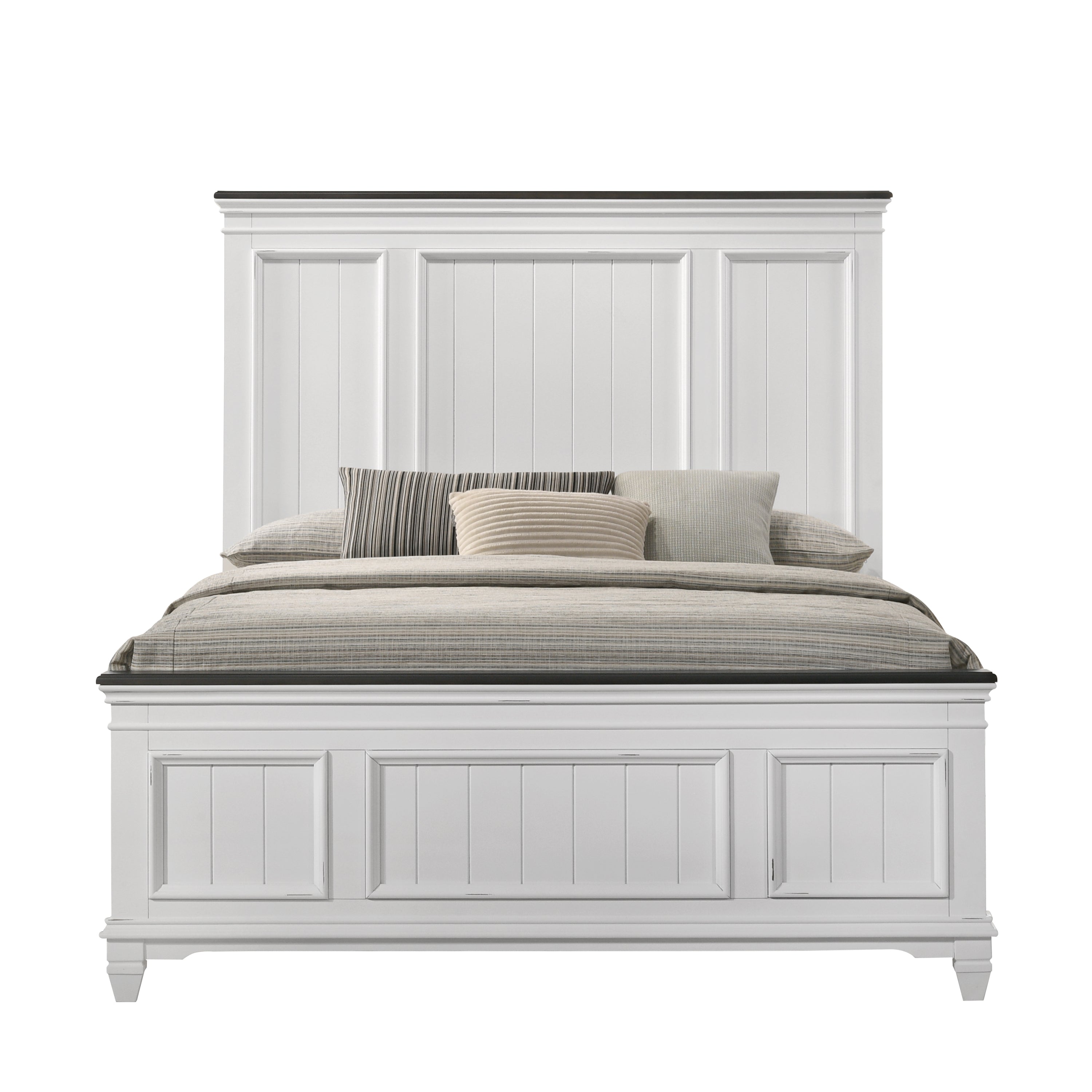 Clelane 3-Piece Wood Bedroom Set, Shiplap Panel Queen Bed and 2 Nightstand - Grand Goldman Shop