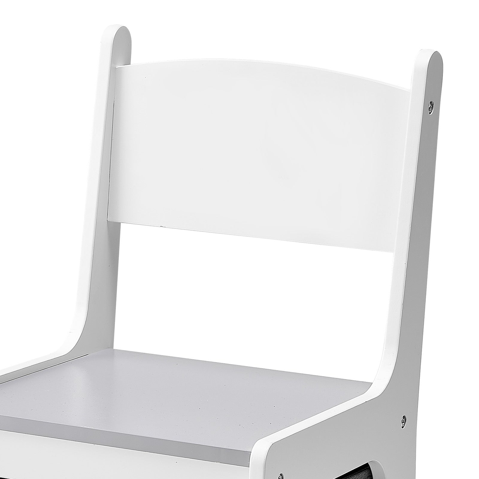 Kids Table and 2 Chairs Set, Toddler Table and Chair Set with Storage Space under the Table, Cloth Storage Box under the Chai