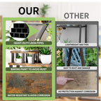 S-Shaped 10-Tier Plant Stand with 5 Grow Lights in Deep Rustic Brown, MDF and Steel, 68.5' Tall for Indoor Plants - Grand Goldman Shop