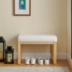 Shoe-changing bench, a shoe-changing bench with a wooden frame and a soft cushioned seat, can be placed freely and is suitable for small spaces without taking up much space - Beige - Grand Goldman Shop
