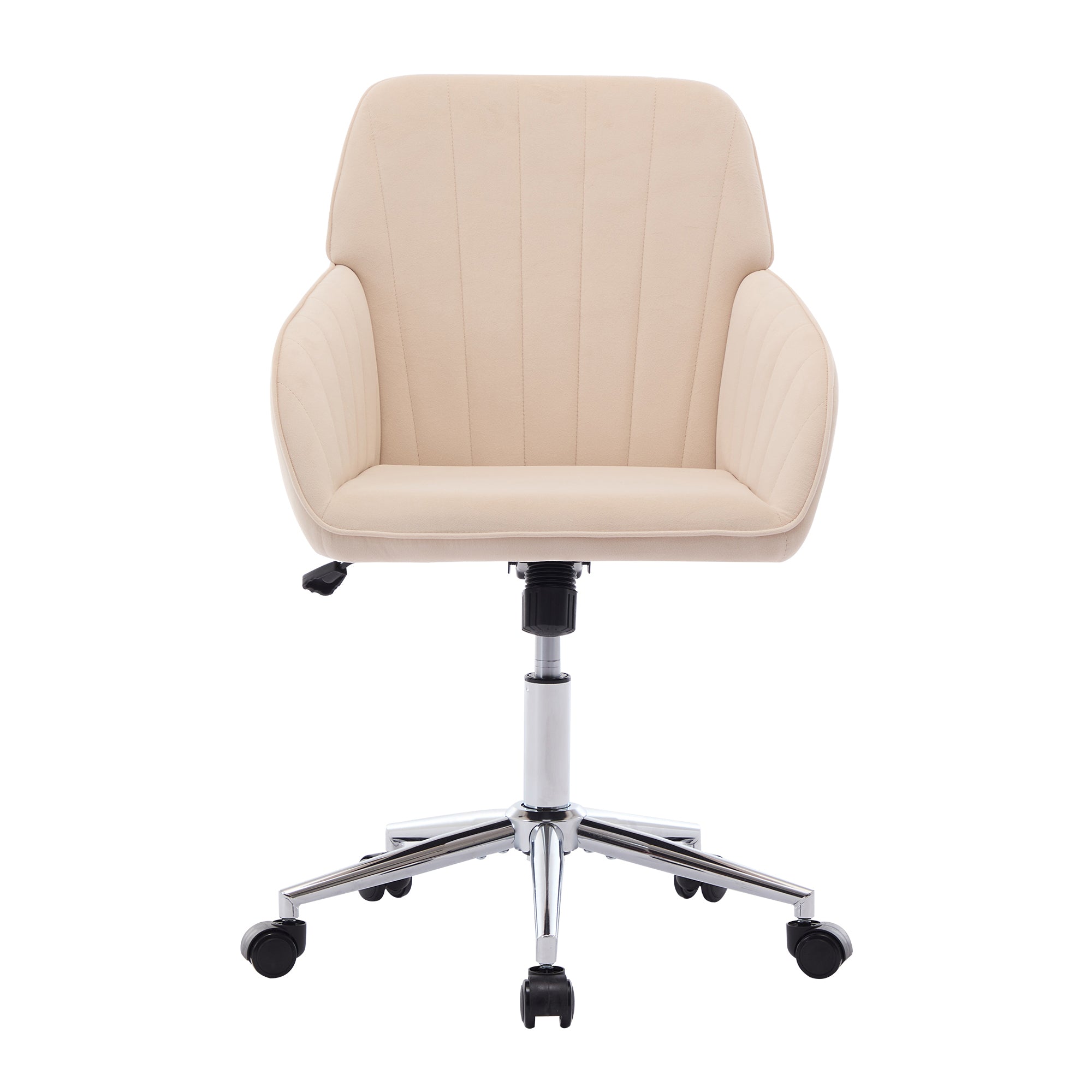 TY Ergonomic Office Chair with Adjustable Backrest and Armrests, Khaki Velvet Comfort Chair for Home or Bedroom, 24.6 x 22.8 