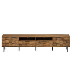 Mid Century TV Stand with 2 Drawers, Media Console Table for TVs up to 85'', Natural Finish Storage Cabinet with Cable Management, 78.7'' x 15.7'' x 17.7'' - Grand Goldman Shop