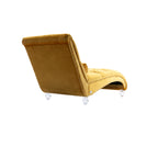 Velvet Button-Tufted Upholstered Chaise Lounge Chair with Pillow for Bedroom Living Room Office, Mustard - Grand Goldman Shop