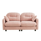 Loveseat Cloud Sectional Couches Chenille Fabric,Quilted Pleated Design, Ergonomic Design,High-Density Foam Easy Install Elegant Armrests High Quality Wooden Base,Fits Living Rooms,Pink - Grand Goldman Shop