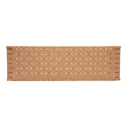 Stylish Acacia Wood Bedroom Bench with Woven PU Leather Seat in Warm Teak Tone, Natural Finish - Grand Goldman Shop