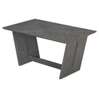 TREXM 6-Piece Retro Dining Table Set for 6, 60' Wood Kitchen Table and Chairs Set of 4 with Bench Designed Trestle Base for kitchen & Dining Room (Gray) - Grand Goldman Shop