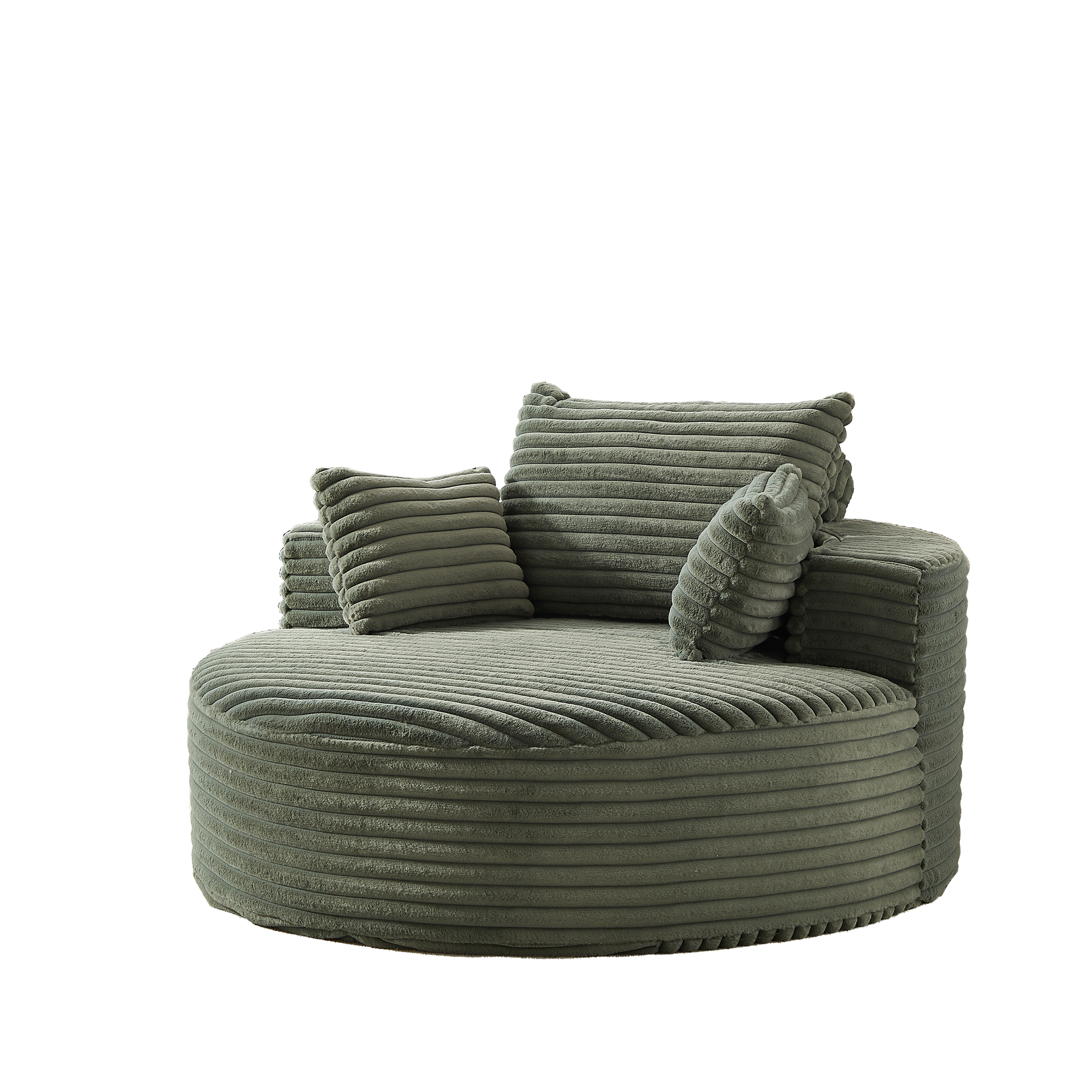 55'L Corduroy Sponge single sofa,No Assembly Required,Fluffy Modern Sleeper Chair for Living room, Bedroom, Lounge and Projection Room(Not a swivel chair.) - Grand Goldman Shop