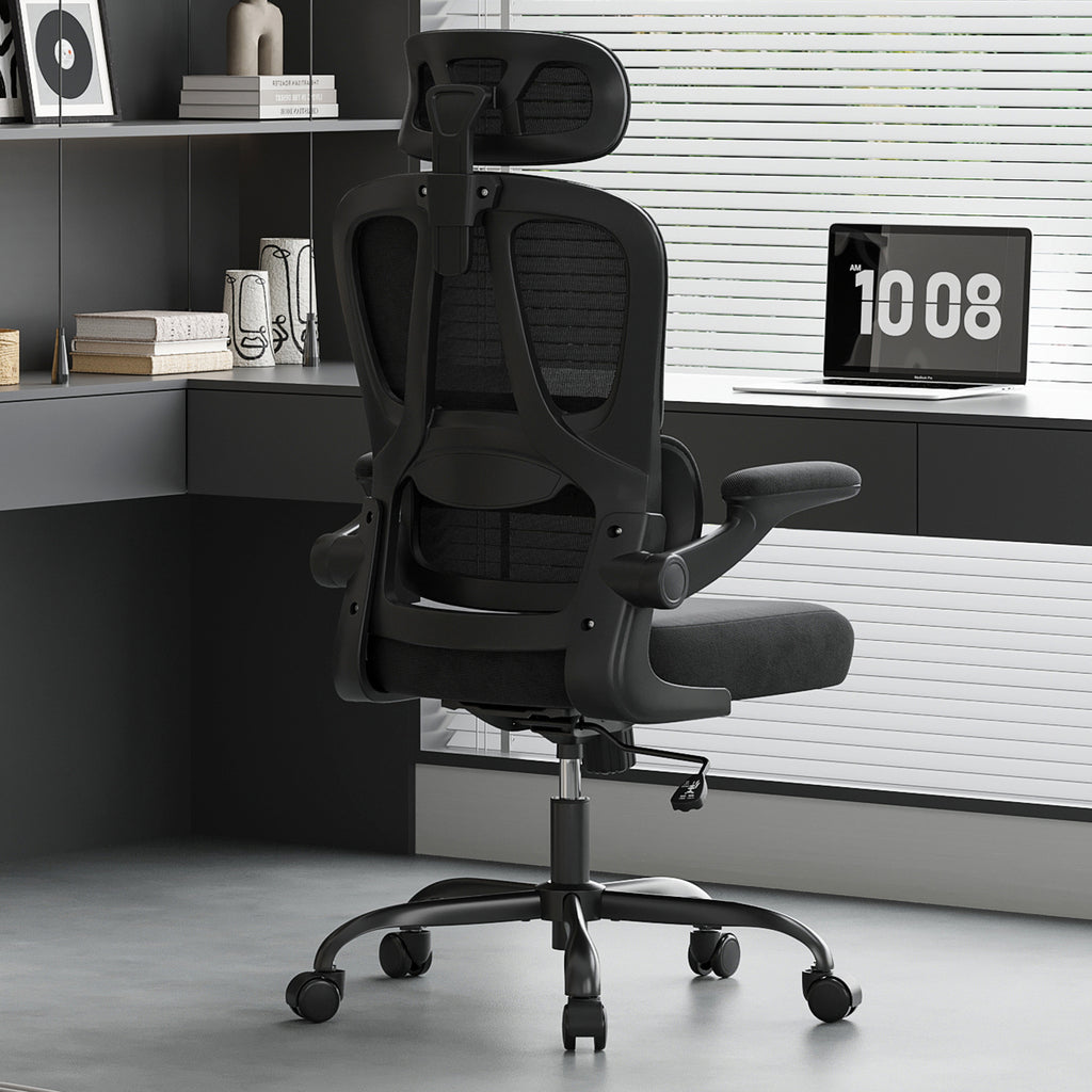 Ergonomic Office Chair, Desk Chair with Headrest and Lumbar Support, High Back Swivel Home Office Chair with Headrest for Hom