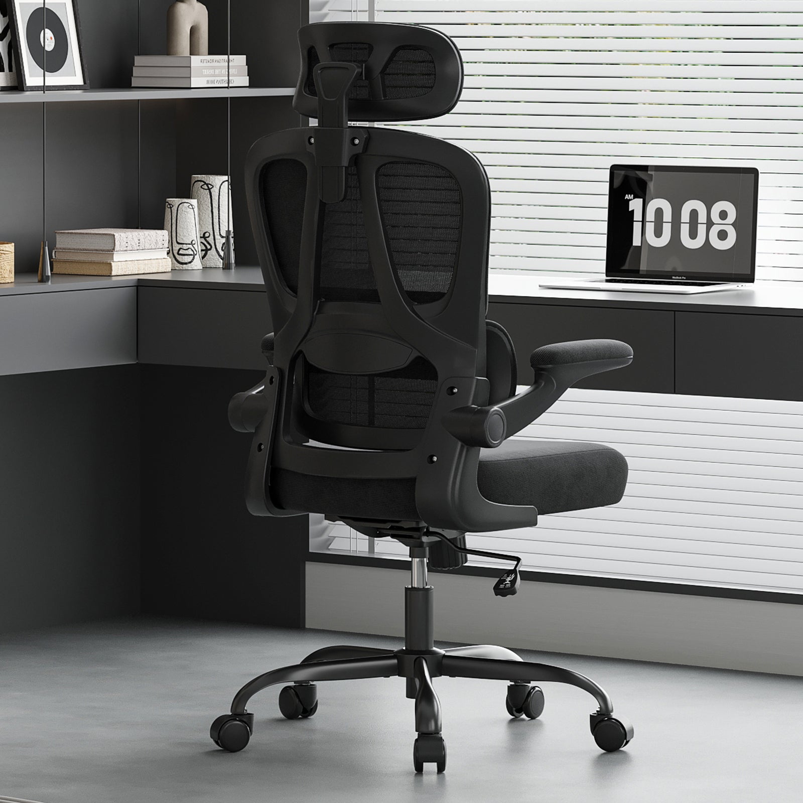 Ergonomic Office Chair, Desk Chair with Headrest and Lumbar Support, High Back Swivel Home Office Chair with Headrest for Hom