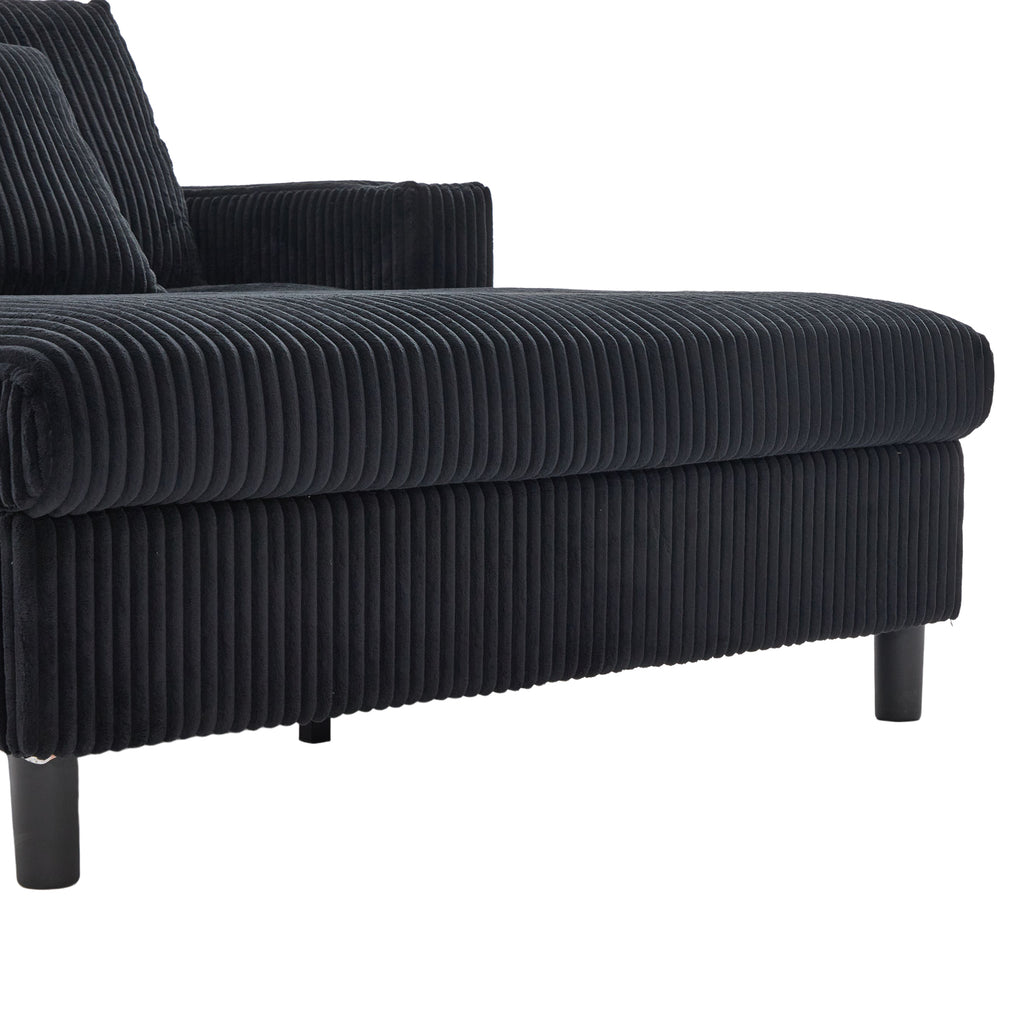 UNITED WE WIN Modern Corduroy Oversized Recliner Sofa with Deep Seat, 3 Pillows, USB Charging, RGB LED Light Strip, Cup Holder, Side Pocket - Suitable for Living Room and Bedroom - Grand Goldman Shop