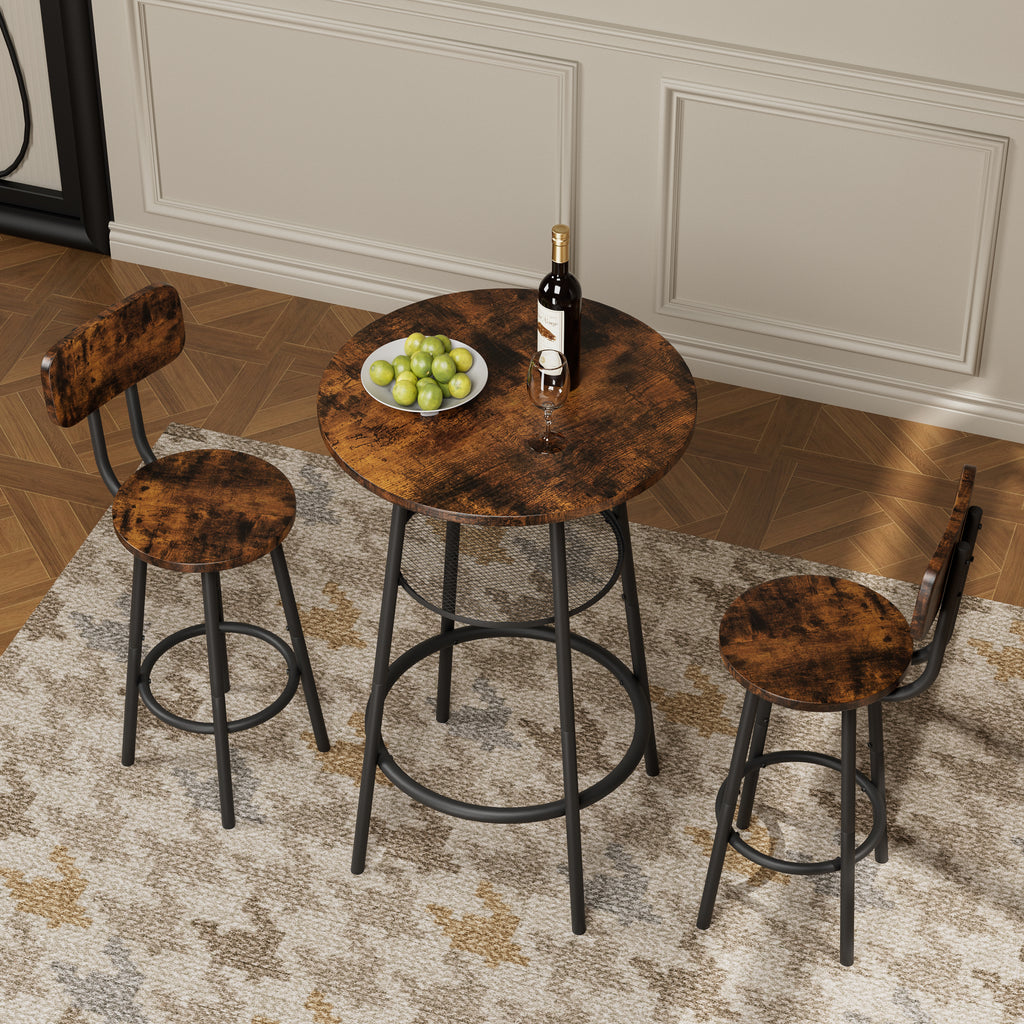 Bar table, equipped with 2 bar stools , with backrest and partition - Grand Goldman Shop