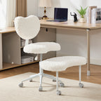 Artificial rabbit hair Meditation Chair Plus, Cross Legged Chair with Wheels, ADHD Chair, Criss Cross Desk Chair with Lumbar 